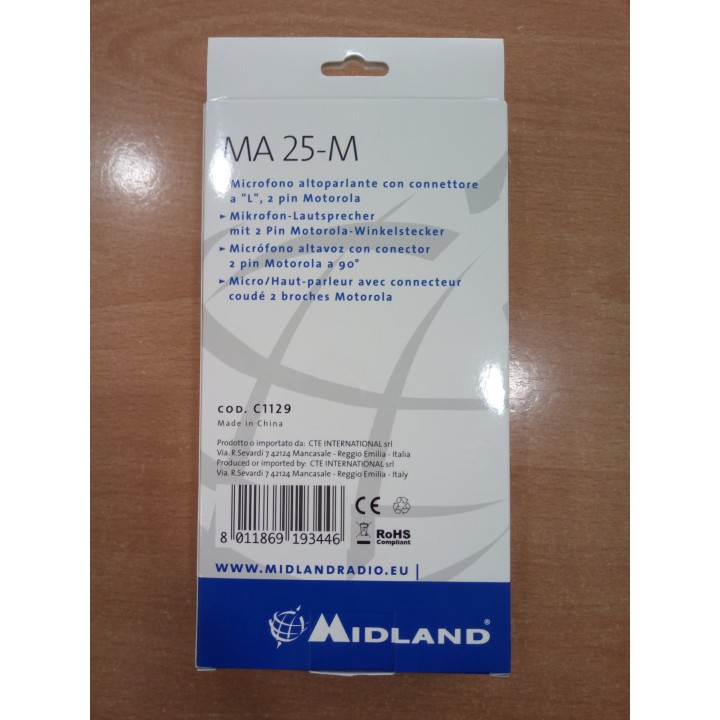 MIDLAND MA-25 M Micrófono altavoz  G15/G18 & Motorola