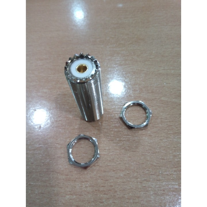 MT-7518 - ADAPTADOR DOBLE HEMBRA PL CON 2 TUERCAS (TOTALMENTE ROSCADO).