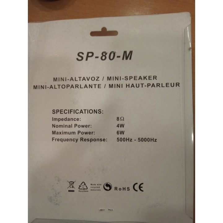 SP-80-M - ALTAVOZ INCLINABLE, CON FILTRO Y MUTE.