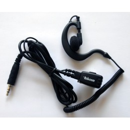PY-29M-VR - MICRO-AURICULAR ERGONÓMICO PARA VISAR, CABLE TRANSPARENTE Y RIZADO.