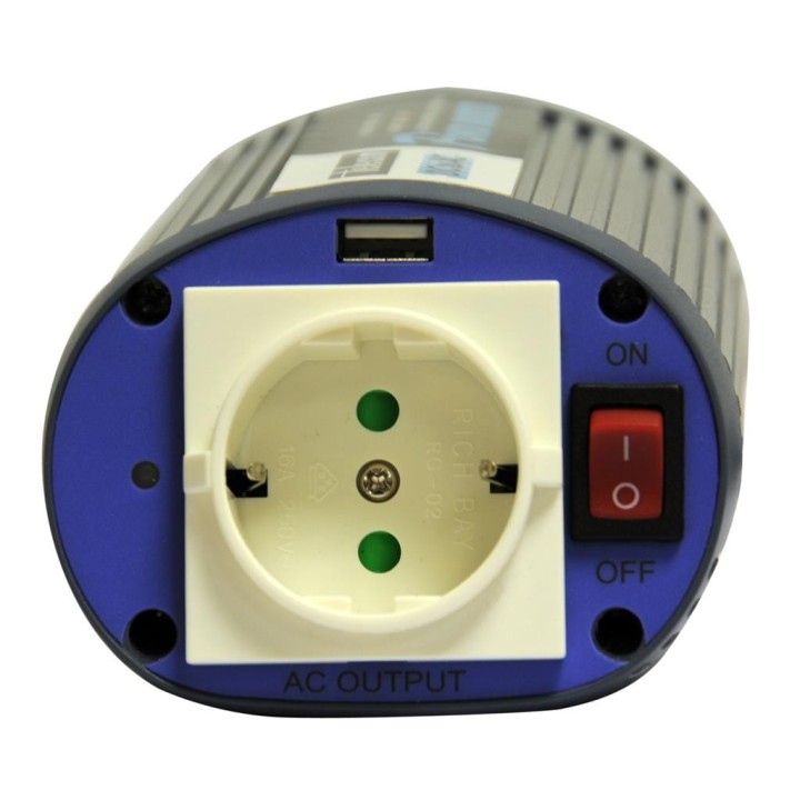 A-301/150-24U - INVERSOR PARA 150W/24V/220V. CON CLAVIJA MECHERO. INCLUYE ENTRADA USB.