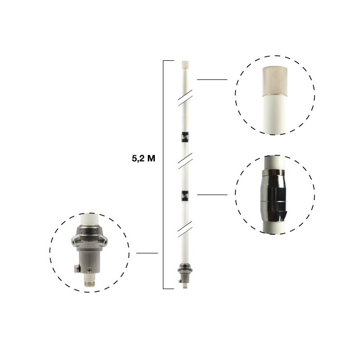 X-510-H - ANTENA BASE BIBANDA 144/430 MHZ., 5.2 M.