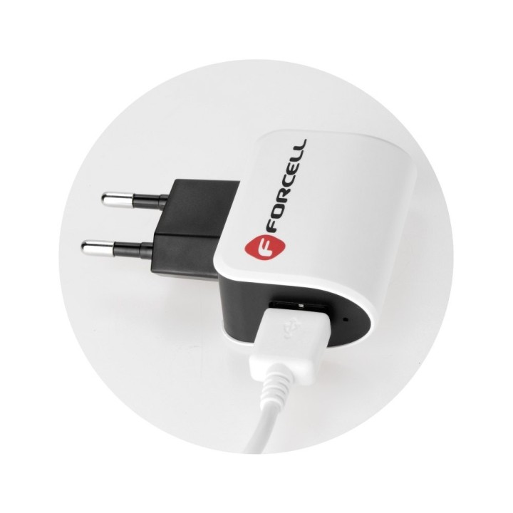 Cargador de RED IPHONE 5/6/6s/6 Plus/7/7Plus/8/8Plus/X con cable USB desmontable FORCELL