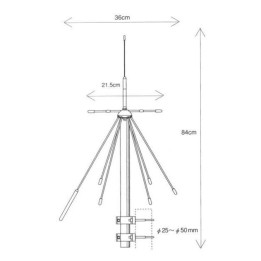 D190 - ANTENA DISCONO 100-1500MHZ. 0.84M