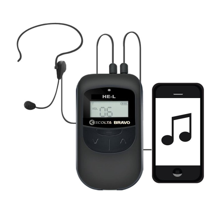ESCOLTA BRAVO HE-L - INTERCOMUNICADOR FULL DÚPLEX 2.4 GHZ. ESPECIALMENTE INDICADO PARA GUÍAS TURÍSTICOS
