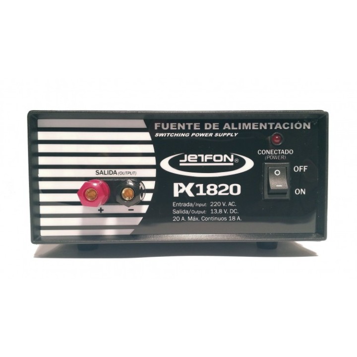 FUENTE ALIMENTACION JETFON 18/20 AMP CON VENTILADOR SIN INSTRUMENTOS 
