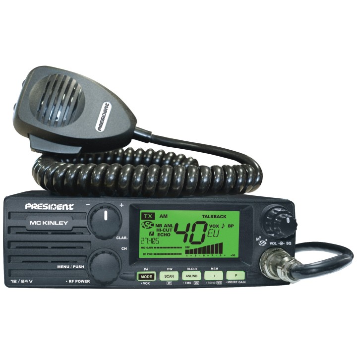 Emisora PRESIDENT MC KINLEY  CB / 27 MHZ 40 canales AM / FM / LSB / USB