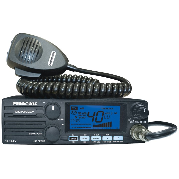 Emisora PRESIDENT MC KINLEY  CB / 27 MHZ 40 canales AM / FM / LSB / USB