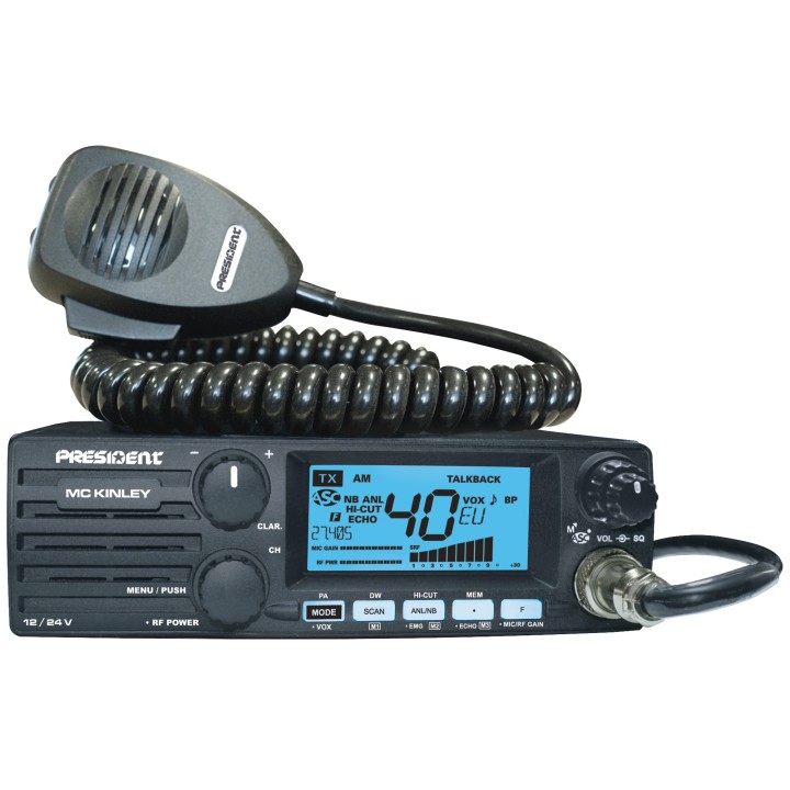 Emisora PRESIDENT MC KINLEY  CB / 27 MHZ 40 canales AM / FM / LSB / USB