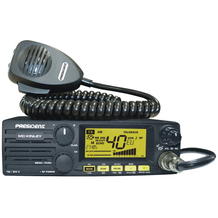 Emisora PRESIDENT MC KINLEY  CB / 27 MHZ 40 canales AM / FM / LSB / USB