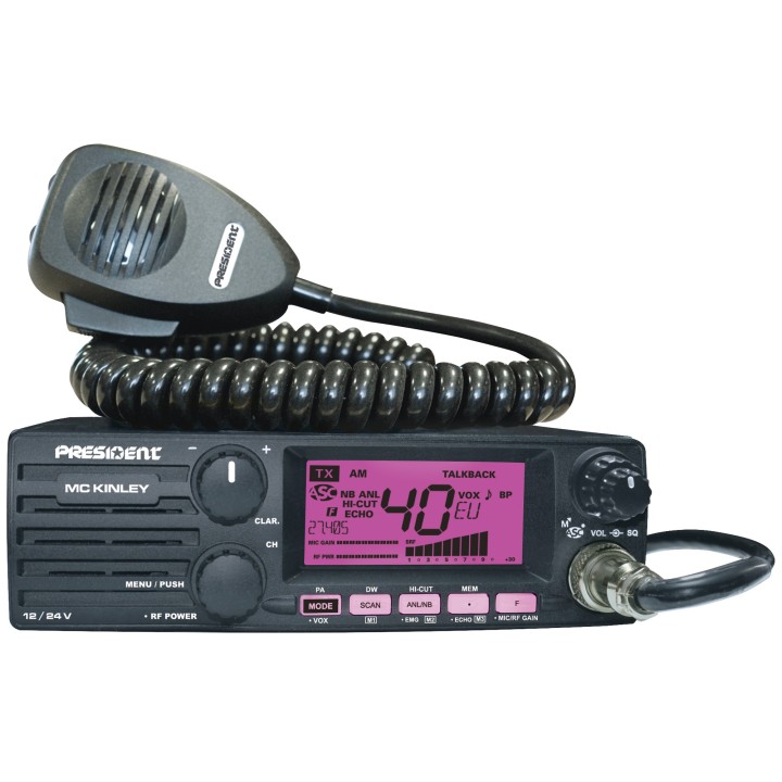 Emisora PRESIDENT MC KINLEY  CB / 27 MHZ 40 canales AM / FM / LSB / USB