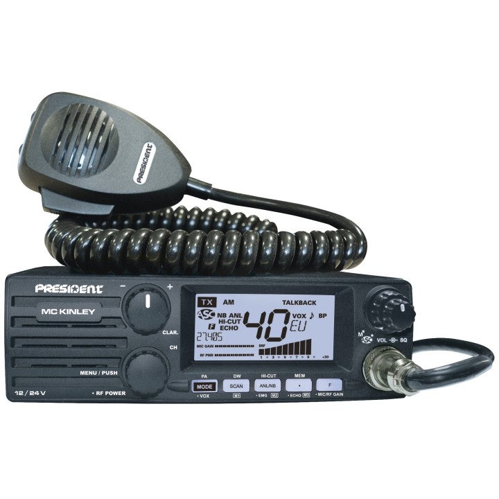 Emisora PRESIDENT MC KINLEY  CB / 27 MHZ 40 canales AM / FM / LSB / USB