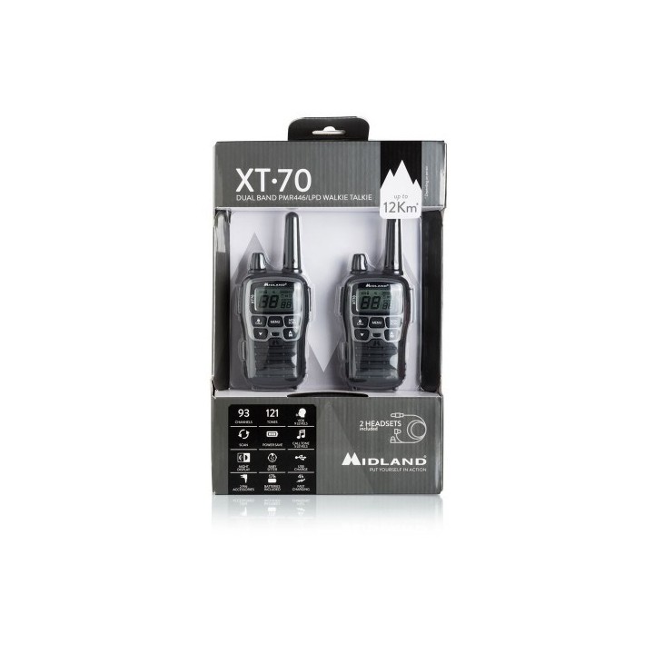 Pareja de walkies MIDLAND XT70  pmr 446