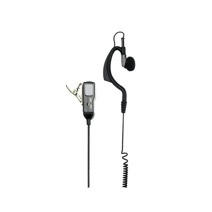 MIDLAND MA-21L Micrófono-auricular lopbular regulable VOX/PTT con cable rizado