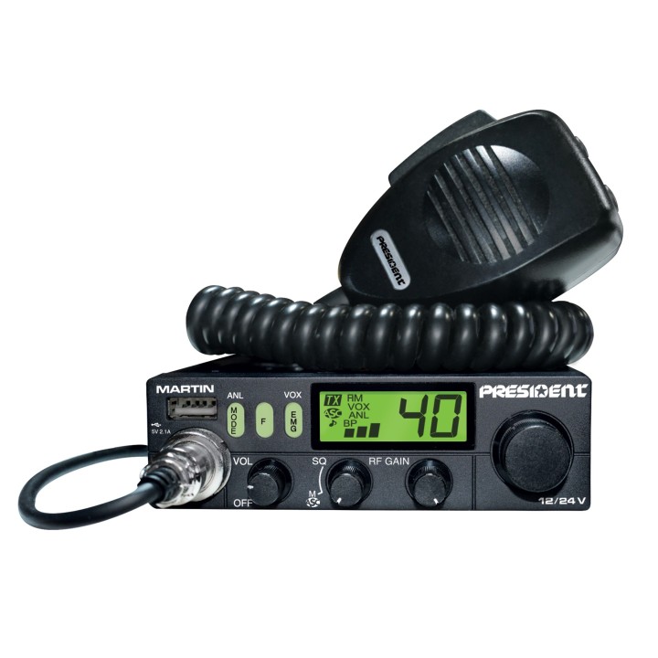 Emisora de CB 27 Mhz PRESIDENT MARTIN ASC 12 / 24 V
