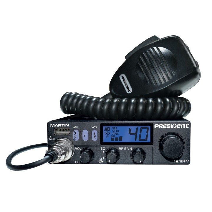 Emisora de CB 27 Mhz PRESIDENT MARTIN ASC 12 / 24 V