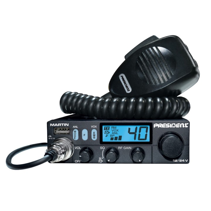 Emisora de CB 27 Mhz PRESIDENT MARTIN ASC 12 / 24 V