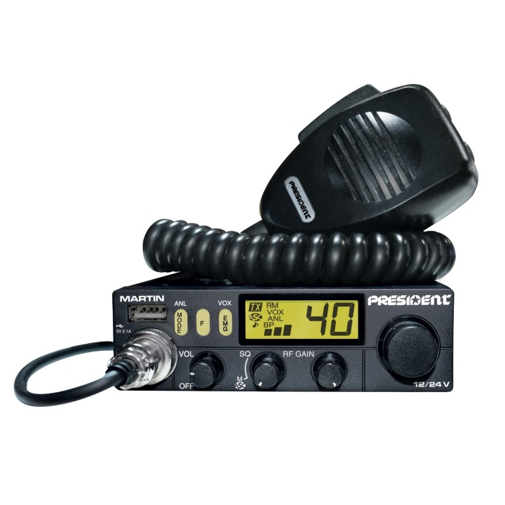 Emisora de CB 27 Mhz PRESIDENT MARTIN ASC 12 / 24 V