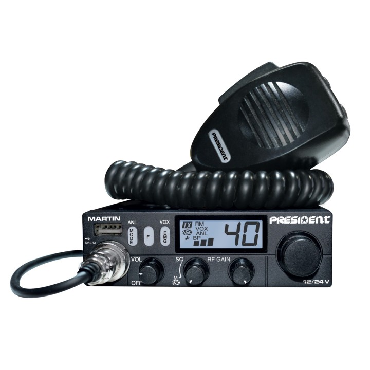 Emisora de CB 27 Mhz PRESIDENT MARTIN ASC 12 / 24 V