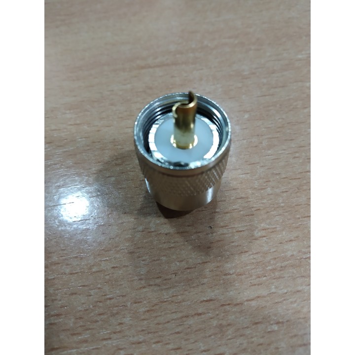 CB-6206 - CONECTOR PL-259/6 CORTO PIN DORADO PARA RG-58 Y SIMILARES