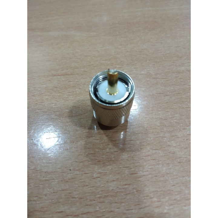CB-6206 - CONECTOR PL-259/6 CORTO PIN DORADO PARA RG-58 Y SIMILARES