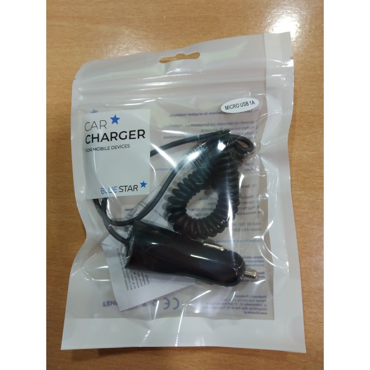 Cargador coche micro USB 1A 12/24 V dc universal Blue Star