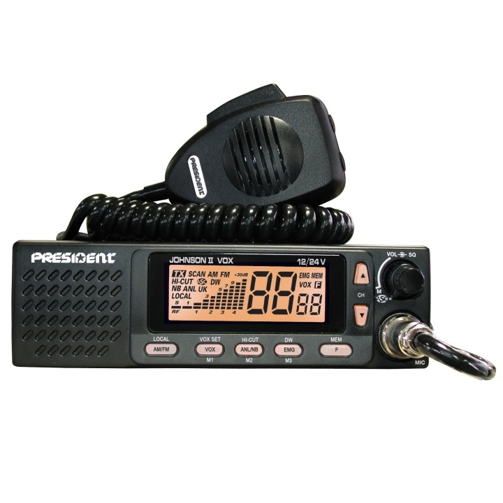 EMISORA PRESIDENT JOHNSON II ASC 27 MHZ CB (24/12V) BANDA CIUDADANA - MULTI-NORMAS EUROPEAS