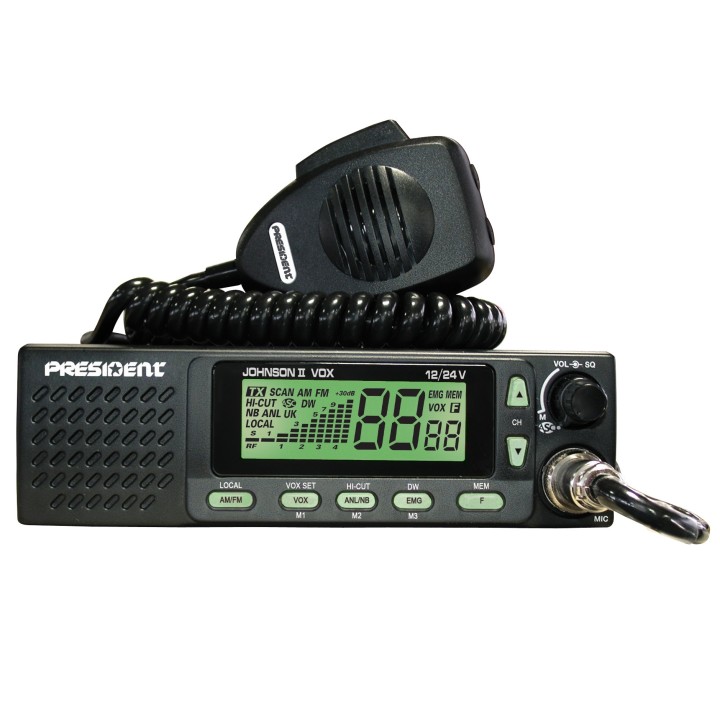 EMISORA PRESIDENT JOHNSON II ASC 27 MHZ CB (24/12V) BANDA CIUDADANA - MULTI-NORMAS EUROPEAS