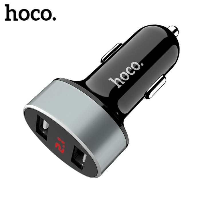 HOCO Cargador de coche (cabeza) 2 x USB con LCD 2,1A (Z26) NEGRO