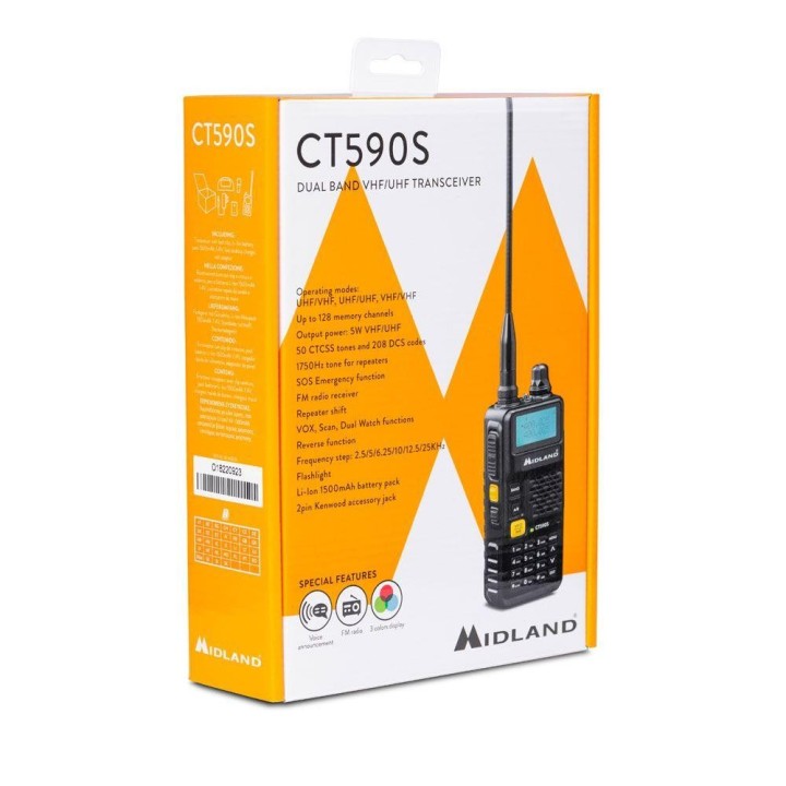 CT-590S - TRANSCEPTOR PORTÁTIL BIBANDA MIDLAND CT-590S PARA RADIOAFICIONADOS