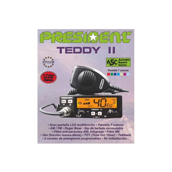 Emisora de CB 27 MHZ PRESIDENT TEDDY II ASC