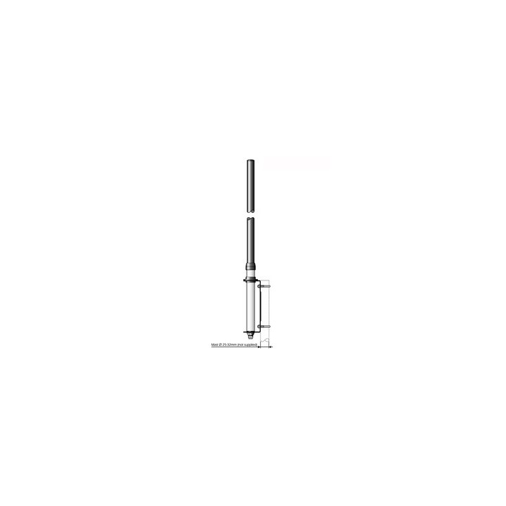 SIRIO THUNDER 27 ANTENA BASE CB 1/4 27...29MHz. 96cm.