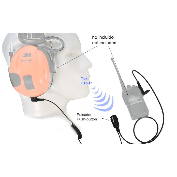 NAUZER PTT-32M MOTOROLA PTT compatible casco PELTOR SPORTTAC