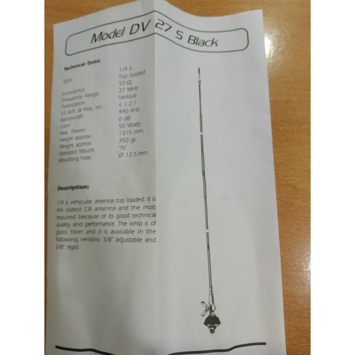 ANTENA SIRIO DV 27 S / CB 27 S