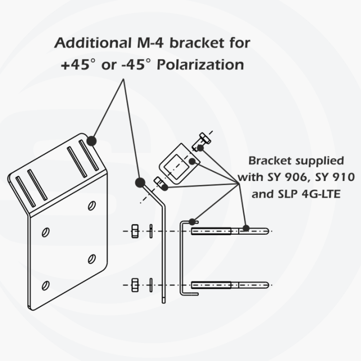M-4 SIRIO SOPORTE POLARIZACION 45º SY906 - SY910 & SLP4G-LTE  M-4 Bracket