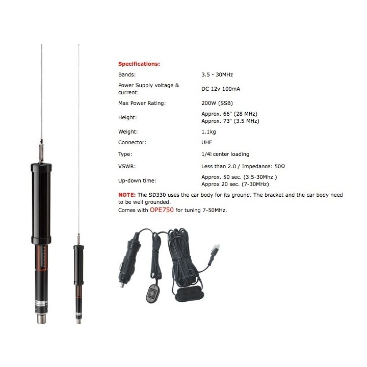 DIAMOND SD330 Antena móvil HF