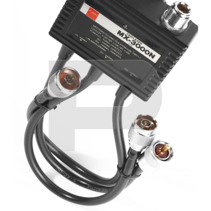 MX-3000-N - TRIPLEXOR 144-430-1200 MHZ. CON CABLES, CONECTORES PL (144) Y N (430-1200).