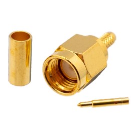 MT-3884 - CONECTOR SMA MACHO PARA RG-174. CRIMPAR. DORADO.