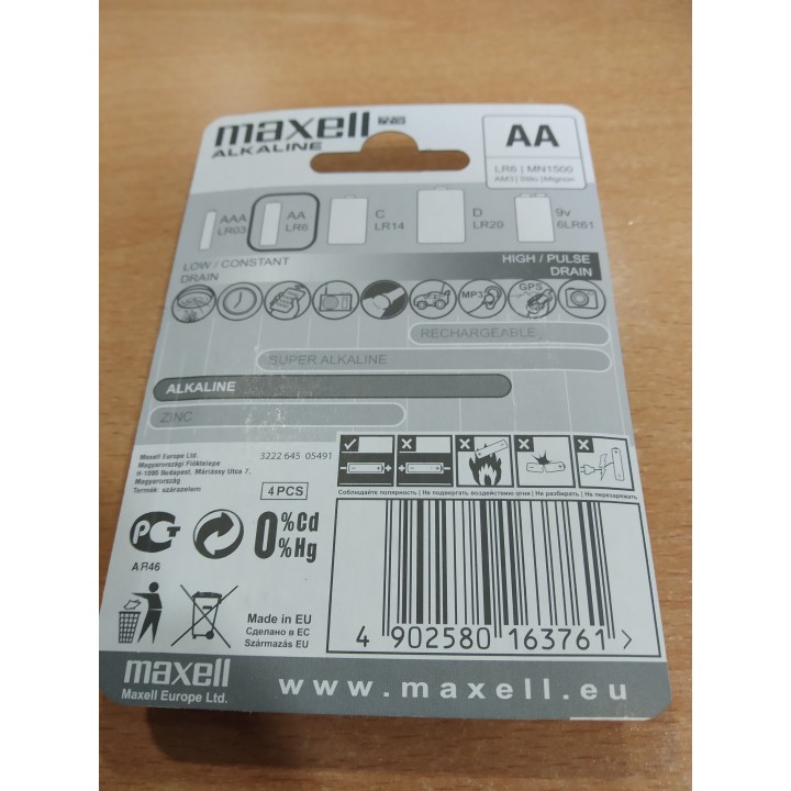 BLISTER DE 4 UNIDADES PILA LR06 - AA