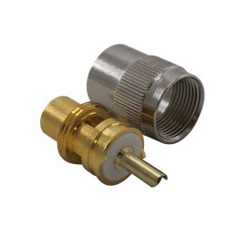 MT-4349 - CONECTOR PL TEFLON PARA RG-58. DORADO.