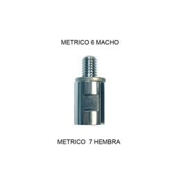 ADAPTADOR METRICO 6 MACHO / METRICO 7 HEMBRA CROM
