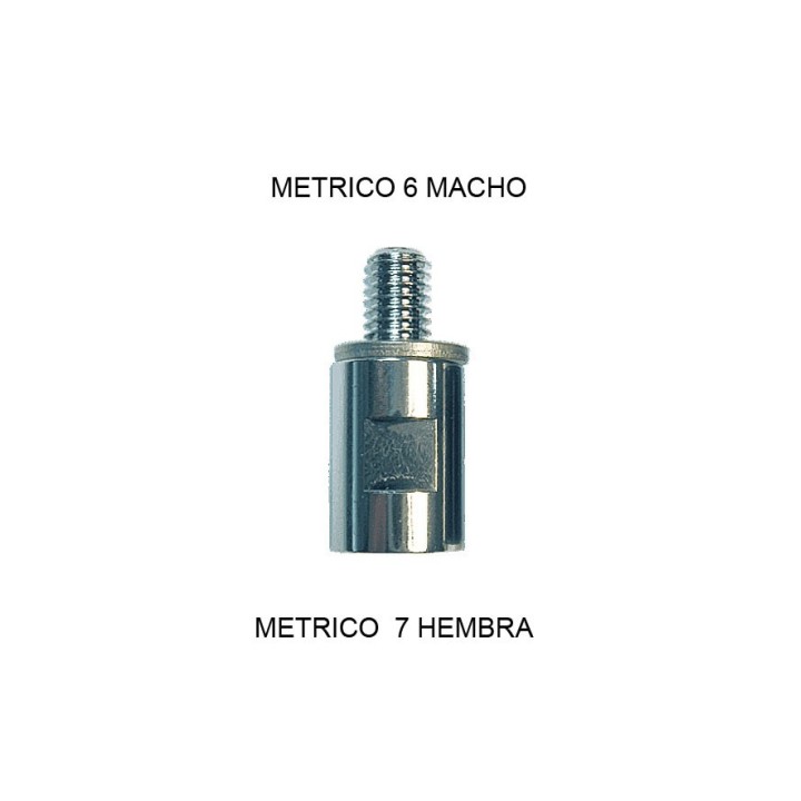 ADAPTADOR METRICO 6 MACHO / METRICO 7 HEMBRA CROM