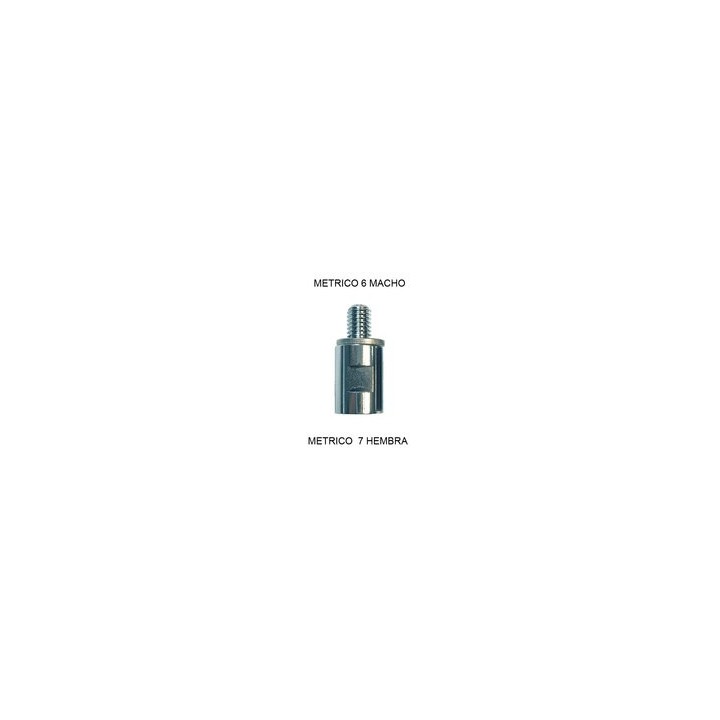 ADAPTADOR METRICO 6 MACHO / METRICO 7 HEMBRA CROM