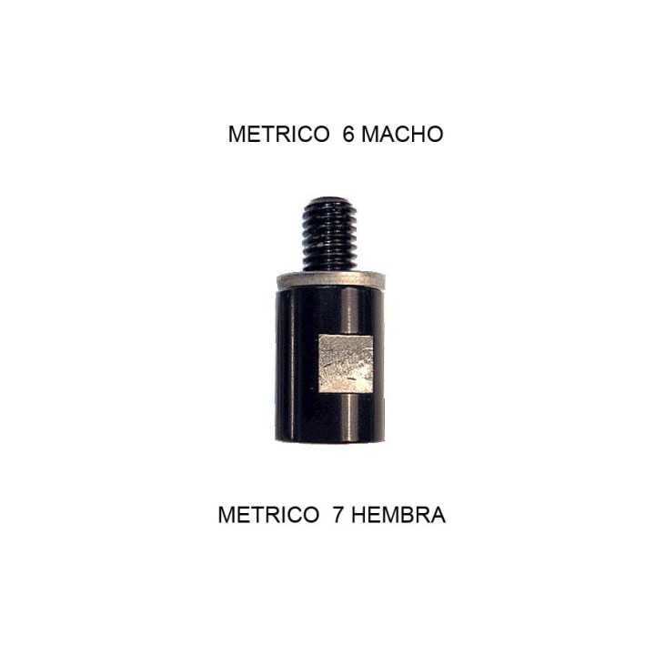 SIRIO ADAPTADOR METRICO 6 MACHO / METRICO 7 HEMBRA NEGRO