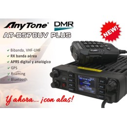AT-D578UV-PLUS  ANYTONE TRANSCEPTOR MÓVIL BIBANDA DMR PARA RADIOAFICIONADOS CON RX EN BANDA AÉREA.