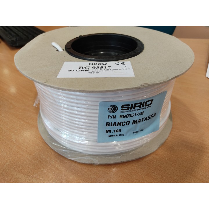 SIRIO RF100 CABLE COAXIAL 50 Ohm BAJA PERDIDA (TAMAÑO RG58)