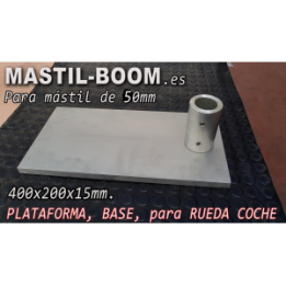 Base Rueda Coche para Mástil 50mm