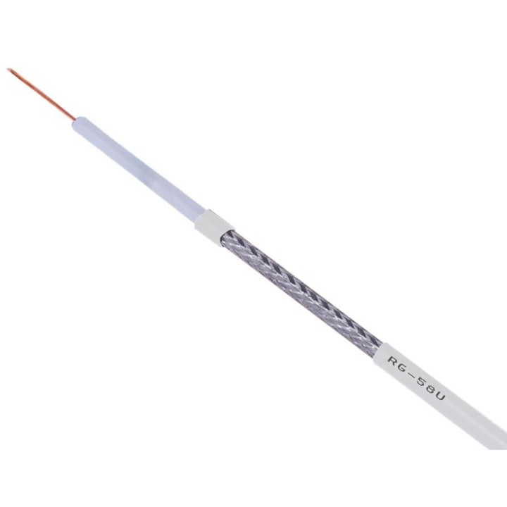 RG-58-W  CABLE COAXIAL RG-58. DIAM. 4,95 MM. COLOR BLANCO.