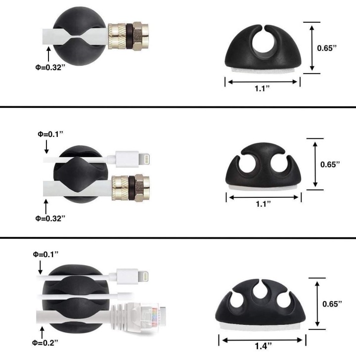 PNI TIDY CLIP 4 clips organizadores de cables