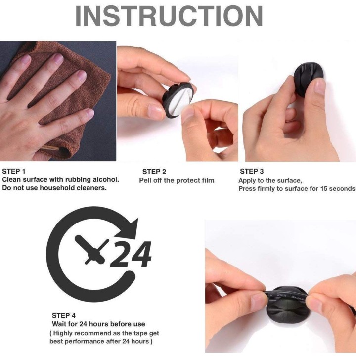 PNI TIDY CLIP 4 clips organizadores de cables